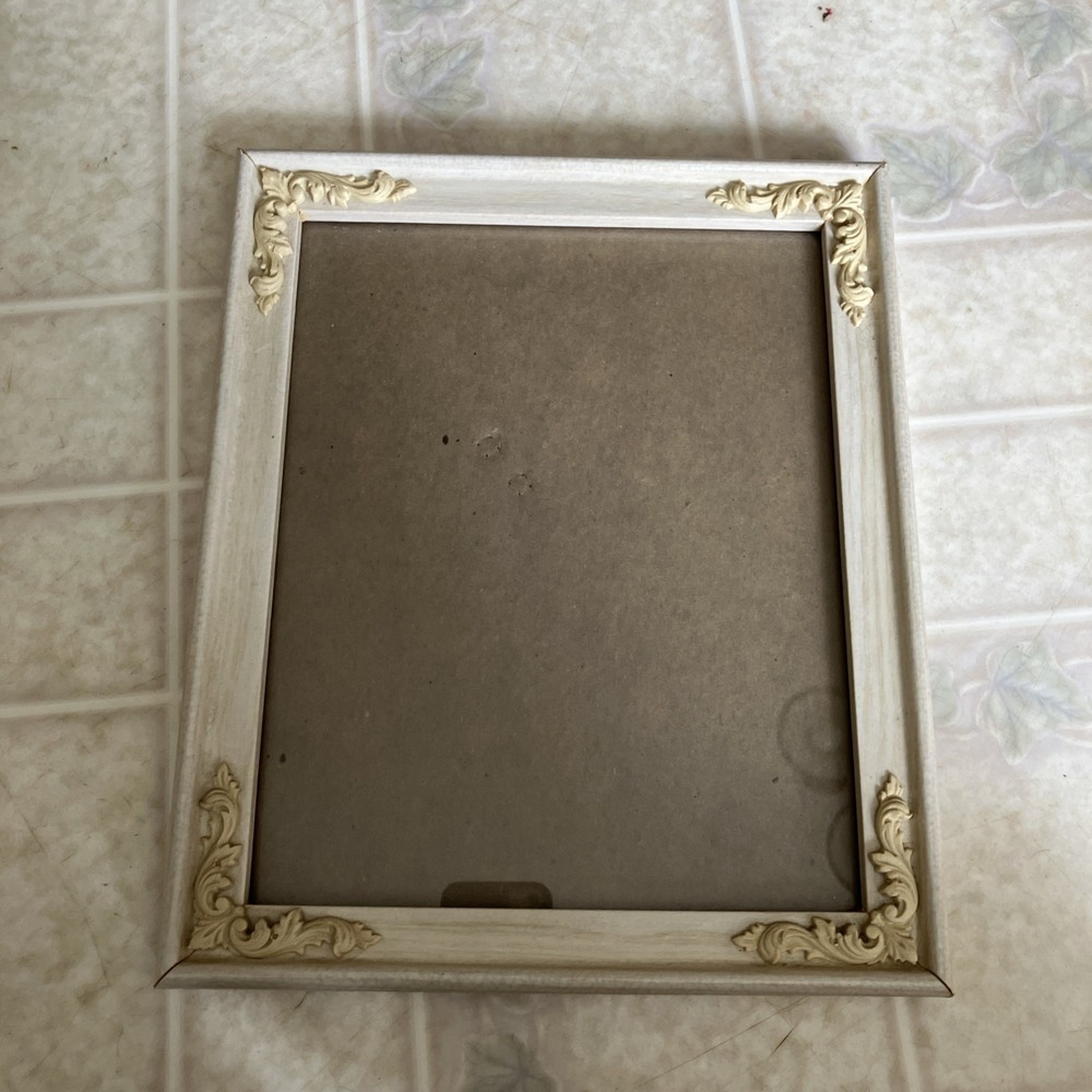 Ivory Picture Frame 8x10 Fleur-de-Lis Corner Farmhouse French Country Minimalist